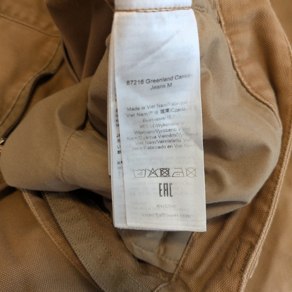 Fjallraven Men's Canvas Greenland Jeans US Size 32 Tan HEMMED - Picture 9 of 9